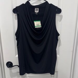 Anne Klein Black Cowl Neck Top